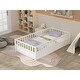 preview thumbnail 3 of 12, White Twin Size Pine Wood Floor Bed with Full-Length Guardrail and Door