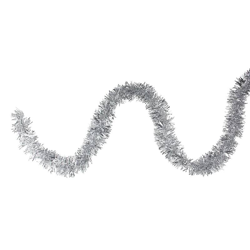 50' x 2.25" Silver Tinsel Commercial Artificial Christmas Garland - Unlit