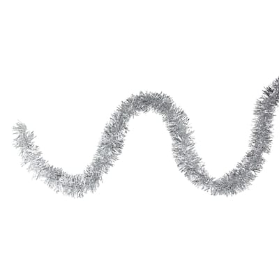50' x 2.25" Silver Tinsel Commercial Artificial Christmas Garland - Unlit
