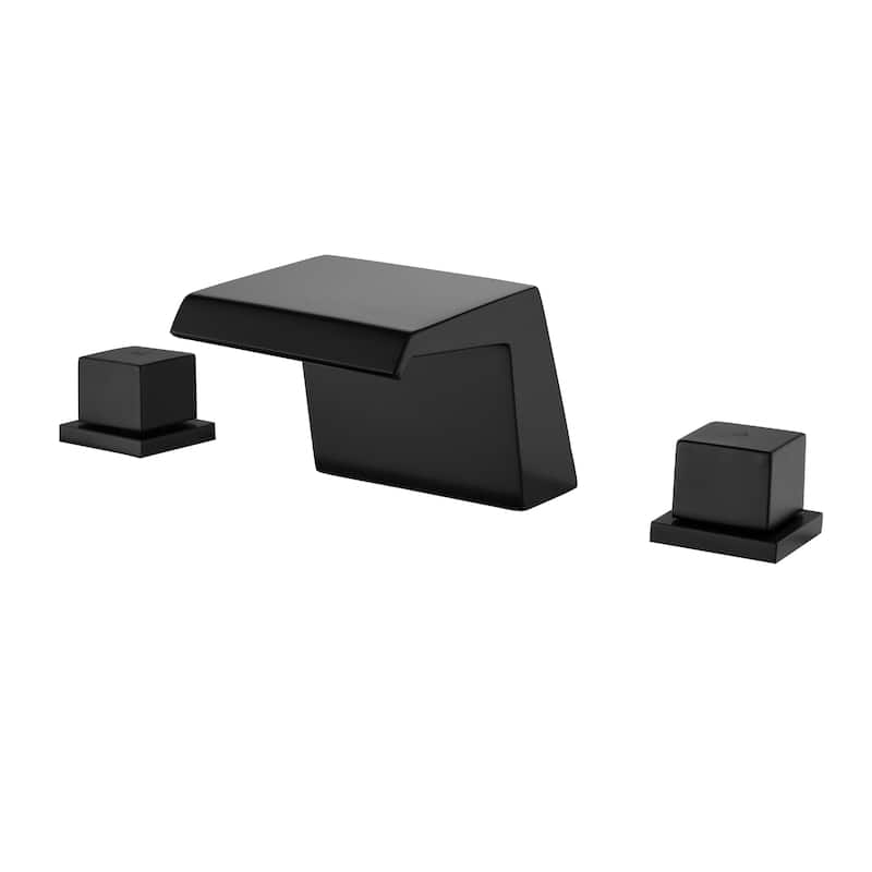Bathroom Faucet - Widespread 8 Inch Bathroom Sink Faucet - Black
