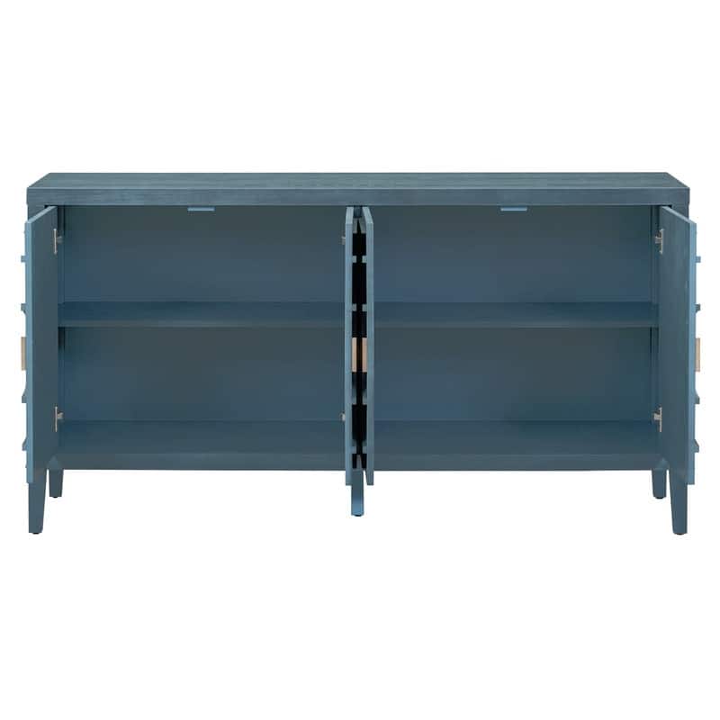 Retro Style Sideboard Cabinet with Adjustable Shelving and Metal Door Handle