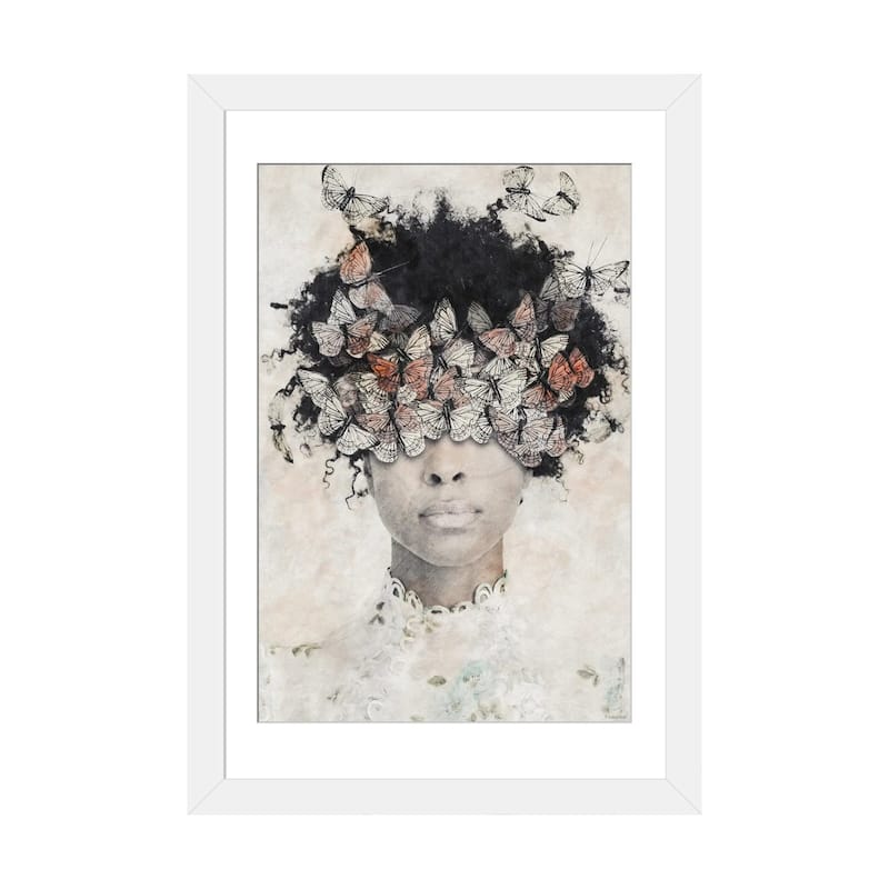 iCanvas "Beauty And Butterflies" by Underdott Art - White - 24x16x1