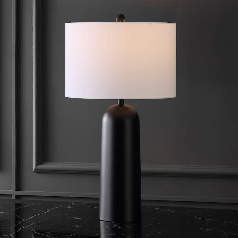 SAFAVIEH Couture Travertine Lamp - 15"W x 15"D x 29"H - Black/White