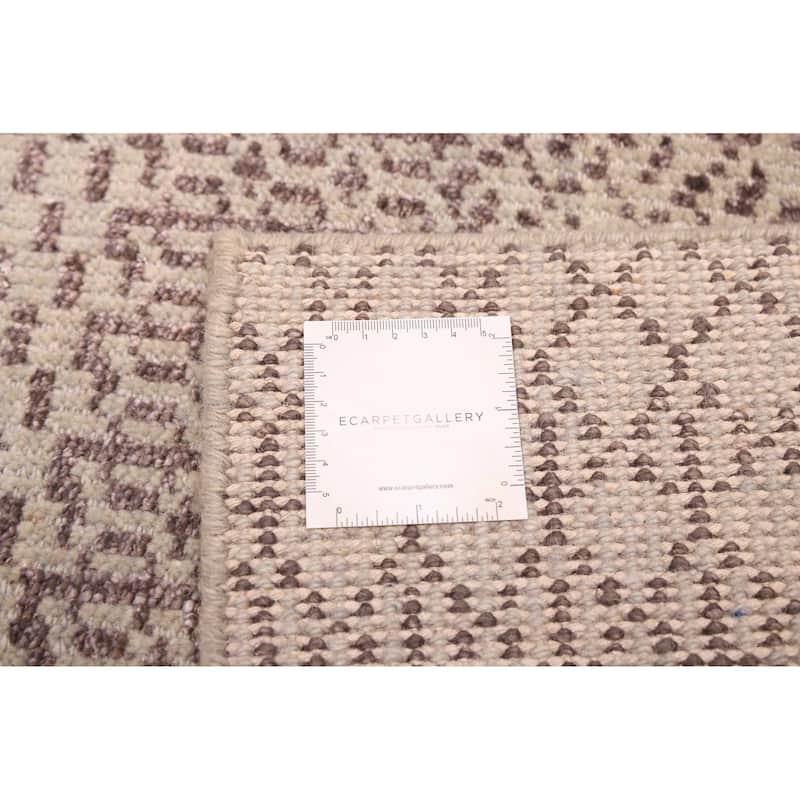 ECARPETGALLERY Hand-knotted Silk Shadow Grey Silk, Wool Rug - 5'2 x 7'6