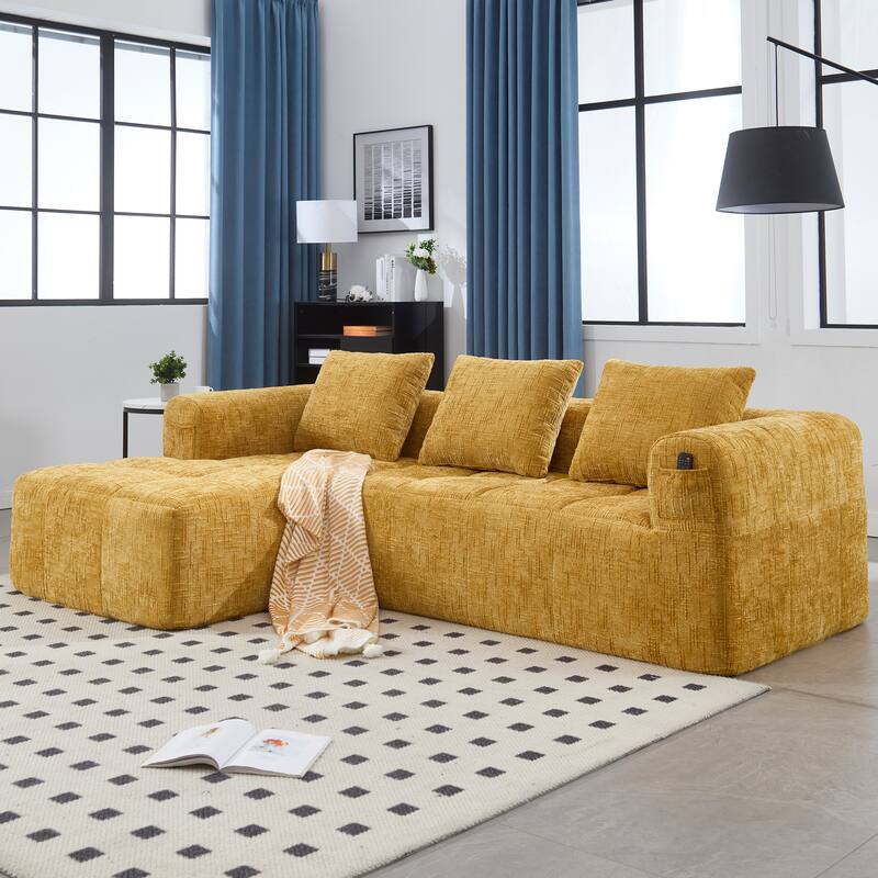 Chenille Fabric Modular L Shaped Sectional Sofa,Free Combination