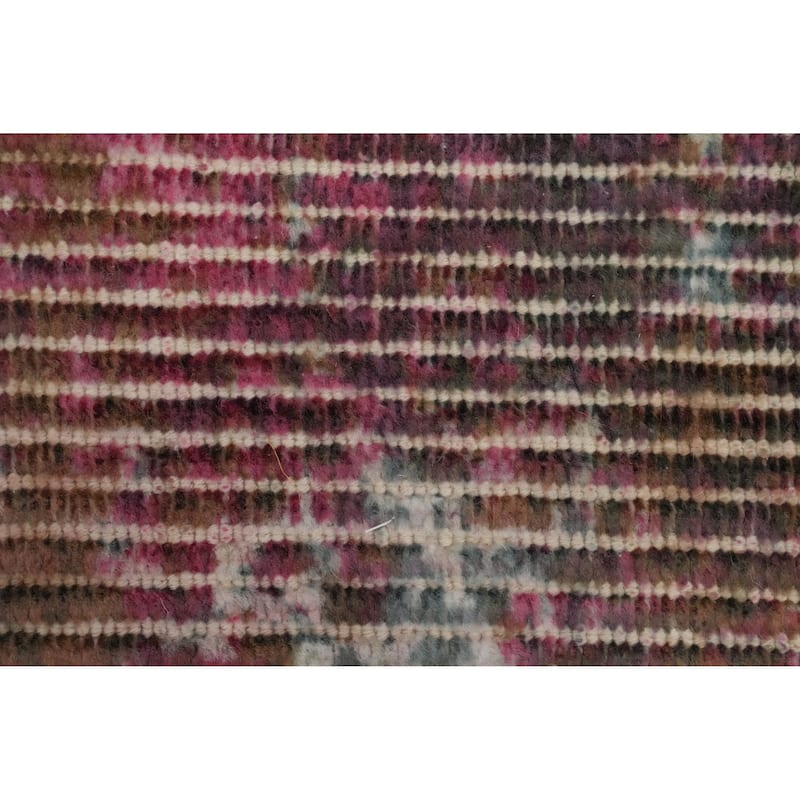 Hand Knotted Oriental Viscose Silk Carpet Modern Abstract Pink Abstract Area Rug - 7' 5'' X 5' 6''