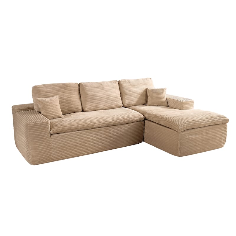 HOOOWOOO Upholstered Fabric Sectional Sofa Couch with Chaise