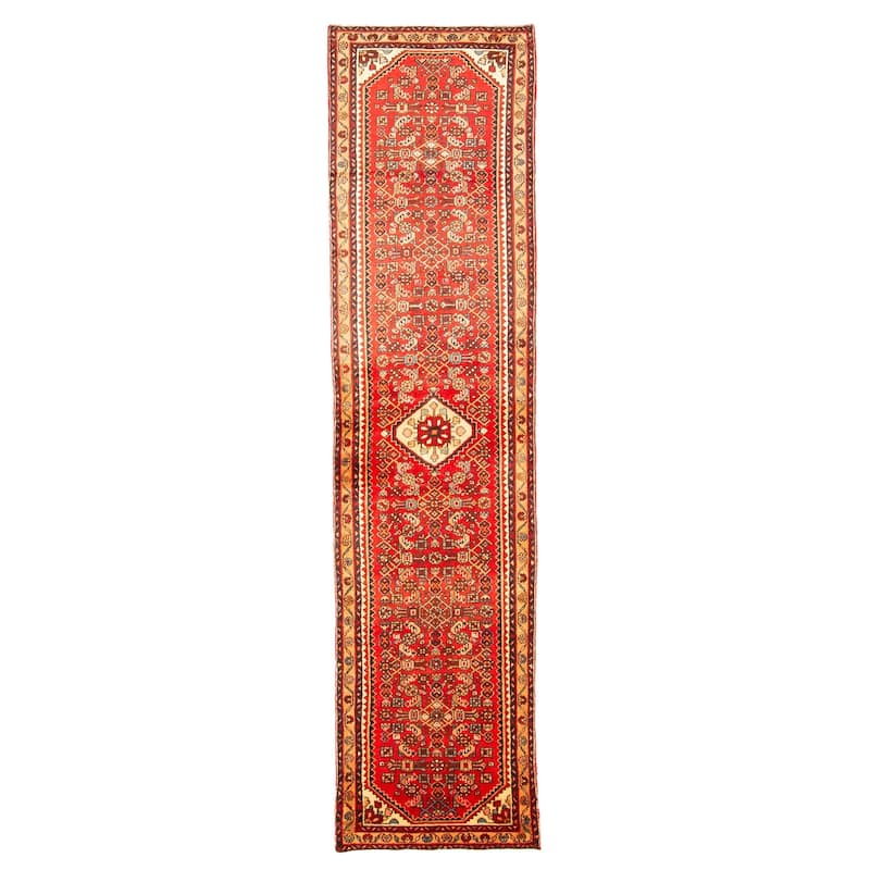 ECARPETGALLERY Hand-knotted Andelz Red Wool Rug - 2'7 x 10'10