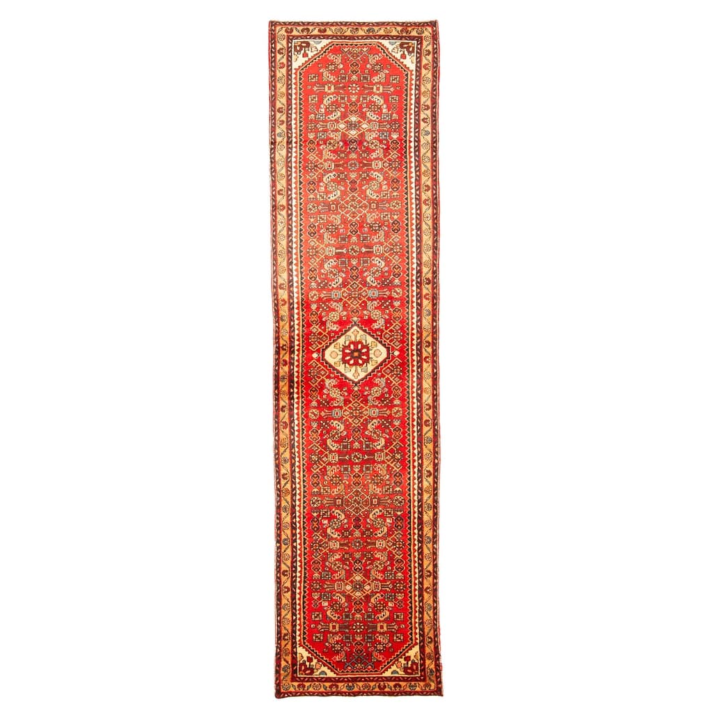 ECARPETGALLERY Hand-knotted Andelz Red Wool Rug - 2'7 x 10'10