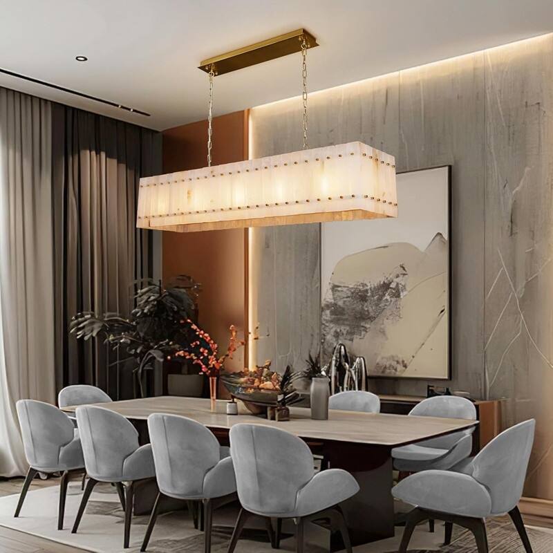 KAYLA Modern Chandelier 54 in Alabaster Chandelier