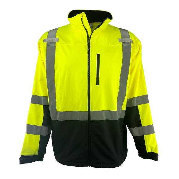 Shop Hi Vis Safety Soft Shell Jacket Full Zip Ansi Class 3 Men S