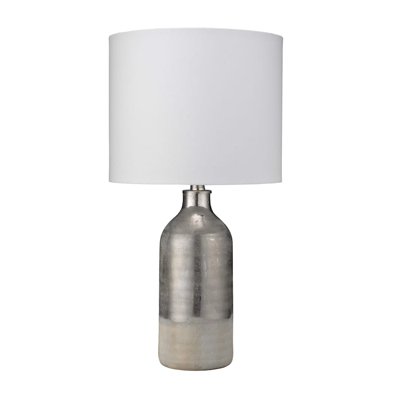 Alden Décor Astoria Ceramic Table Lamp, Silver