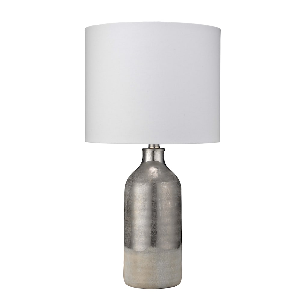 Alden Décor Astoria Ceramic Table Lamp, Silver
