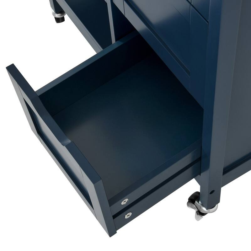 Moasis Rolling Kitchen Bar Trolley Serving Cart with 3 Drawers and Wheels