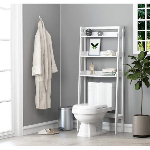UTEX 3-Shelf Bathroom Organizer Over The Toilet, Bathroom Spacesaver,Collection Spacesaver - White