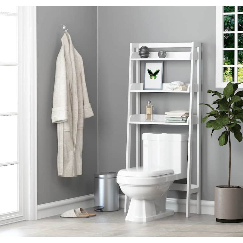 UTEX 3-Shelf Bathroom Organizer Over The Toilet, Bathroom Spacesaver,Collection Spacesaver - White