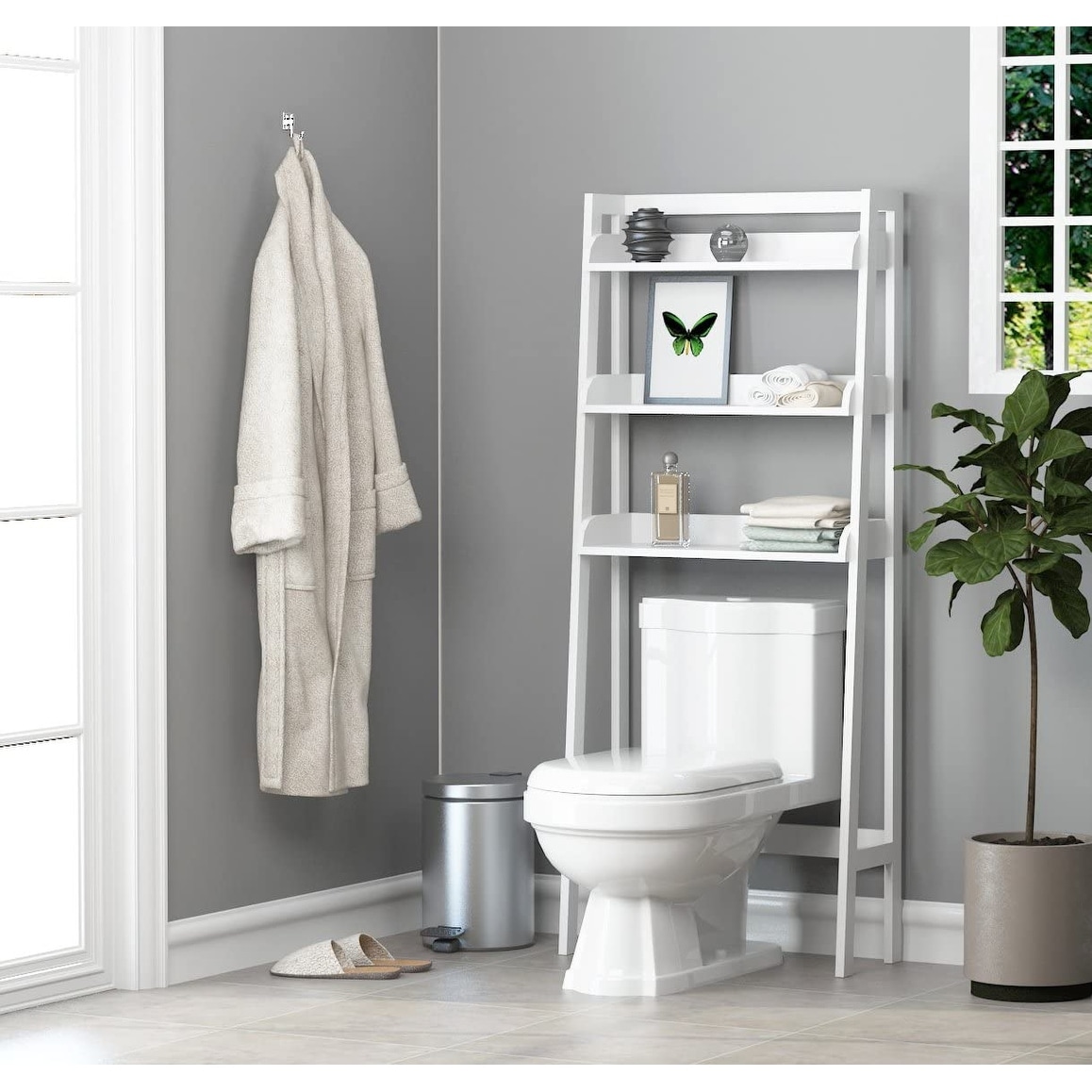 Bathroom towel shelf over toilet hot sale