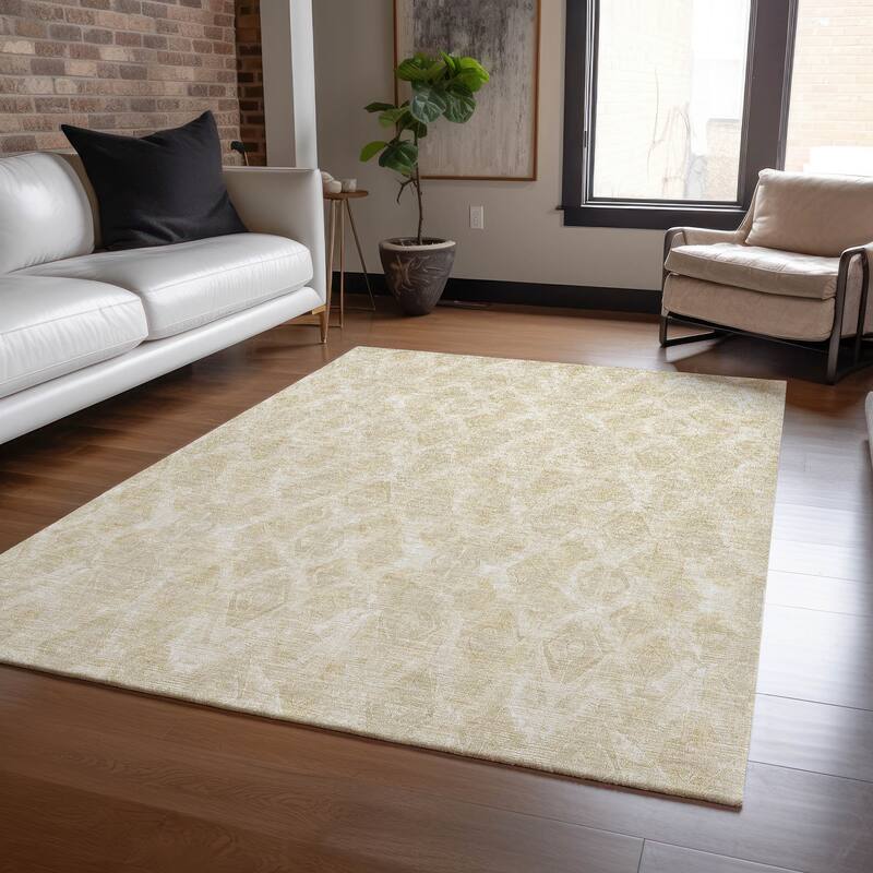 Machine Washable Indoor/ Outdoor Chantille Modern Boho Rug - Beige - 2'6" x 3'10"