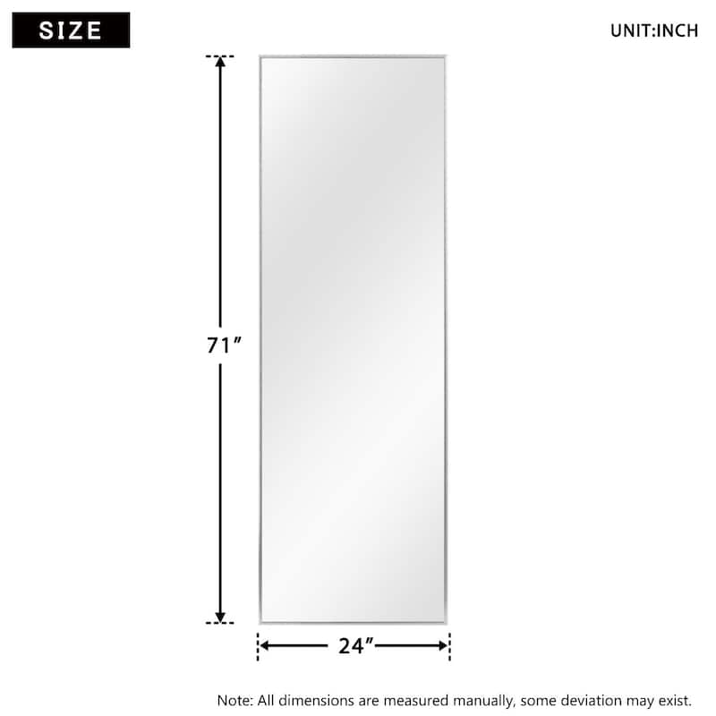 Modern Aluminum Alloy Thin Framed Full Length Floor Mirror