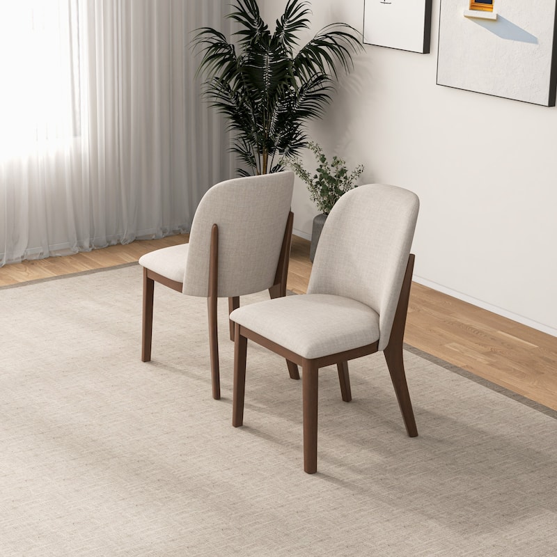 Bellar Mid Century Modern Linen/Velvet Dining Chair (Set of 2)