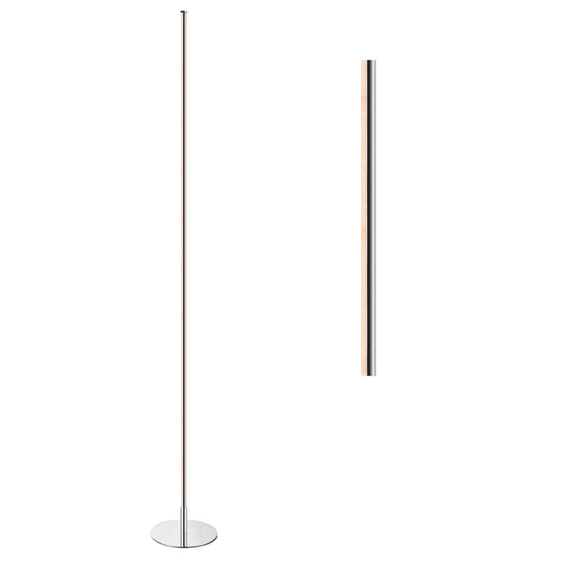 Cairo 59.5" LED Integrated Floor Lamp, Chrome by JONATHAN Y - 59.5" H x 8" W x 8" D