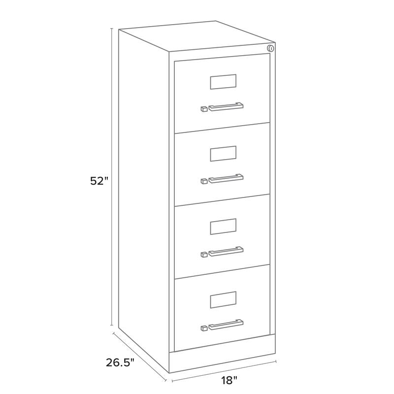 Hirsh 26.5"D 4-drawer Legal Size Commercial Vertical File Cabinet