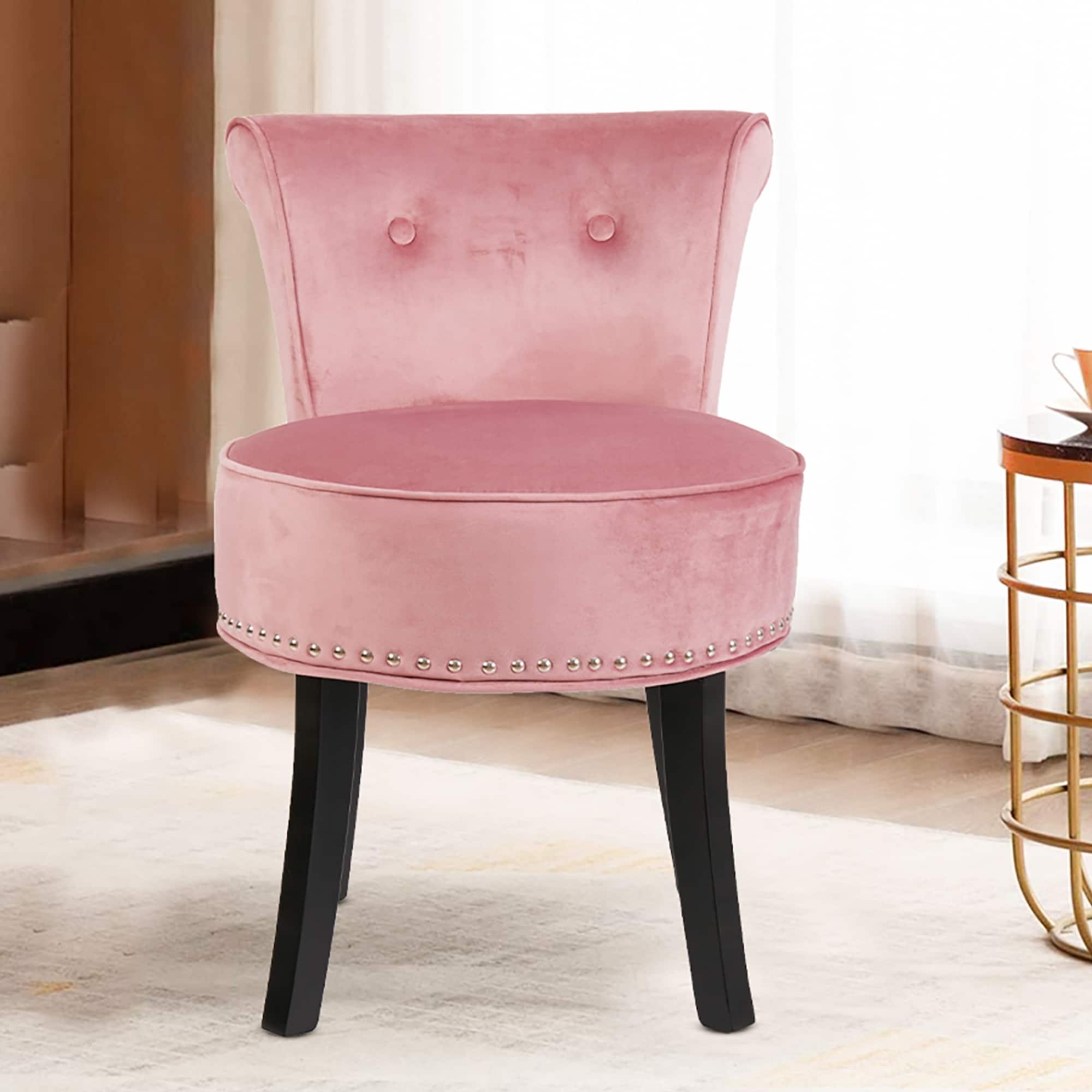 Velvet Bedroom Chair Dresser Chair with Oak Legs Dressing Table Fabric Stool  Fabric Dressing Table Chair - AliExpress