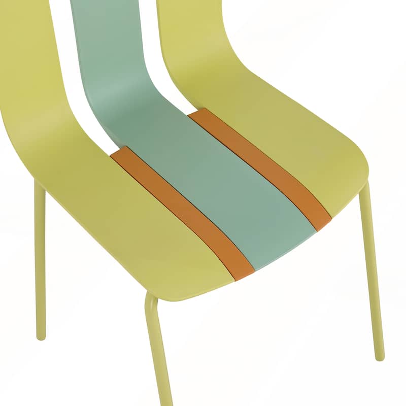 4-Pack Modern Striped Color Block Chairs