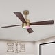 preview thumbnail 20 of 39, 52" Black/ Distressed Brass Smart Dimmable RGB Ceiling Fan with Remote and App Control