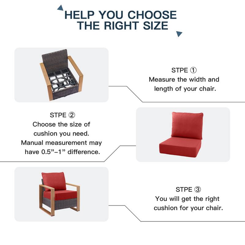 Pocassy 22"x24"x6" Thick Cushions Pillows Indoor & Outdoor Cushion