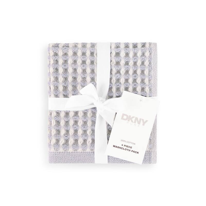 DKNY PURE Yarn Dyed Waffle 4-piece Washcloth Set