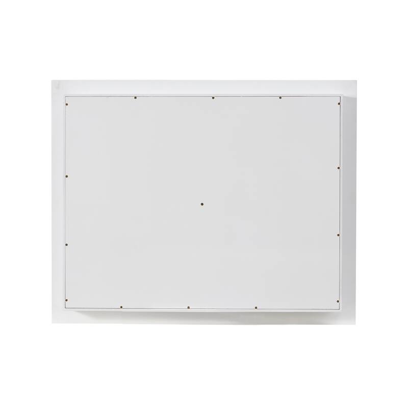32''H Recessed Mount Solid Wood Framed Medicine Cabinet With Mirror and Shelves