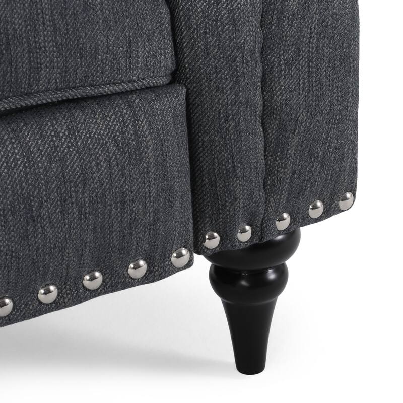 Sunapee Fabric and Rubberwood Recliner with Nailhead Trim by Christopher Knight Home