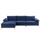 Velvet Upholstered L-Shape Sectional Sofa