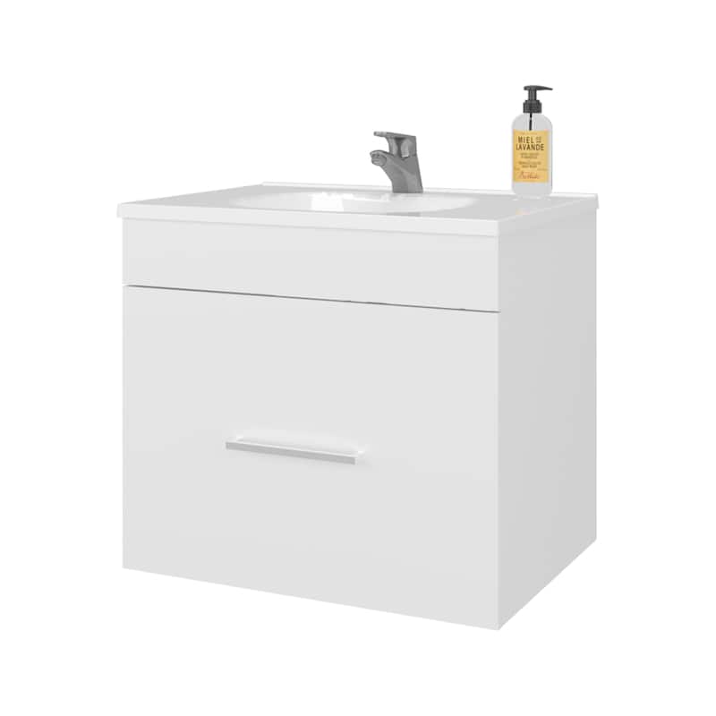 Story Floating Bathroom Vanity Set with Sink, One Drawer