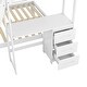 preview thumbnail 12 of 43, Twin over Full Bunk Bed with Built-in Desk and Three Drawers