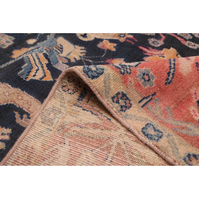 ECARPETGALLERY Hand-knotted Antalya Vintage Navy Wool Rug - 5'11 x 10'3