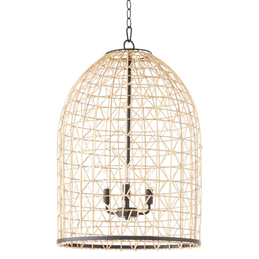 Quorum International 6902-3 Rattan 3 Light 19" Wide Pendant