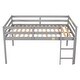 preview thumbnail 21 of 19, Contemporary Design Full Size Low Loft Bed with inclined Ladder and Guardrails, Under Bed Capacious Space, Space-saving, White