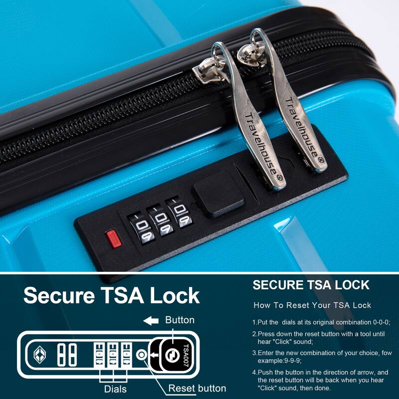 Merax 3 Piece High Quality Luggage Set, Hardshell Lightweight Durable Suitcase with TSA Lock and Spinner Wheels