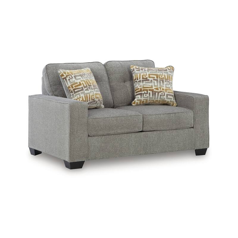 Signature Design by Ashley Fanciful Gray Loveseat - 63" W x 40" D x 38" H