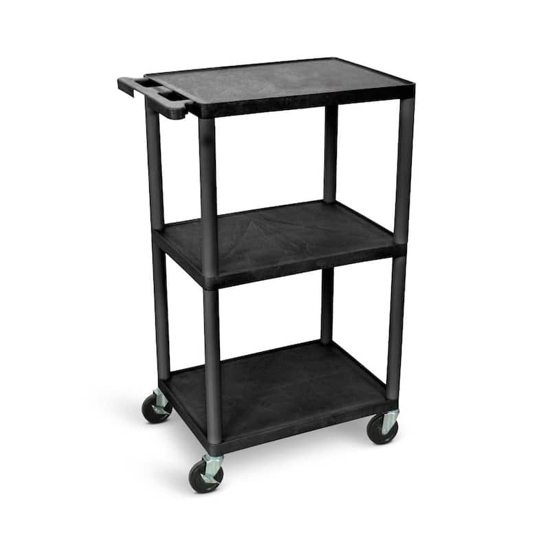 42"H 3-Shelf Plastic Utility Cart - N/A