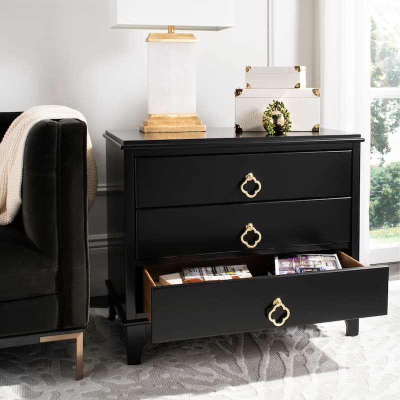 SAFAVIEH Karyn Nightstand - Black / Brass