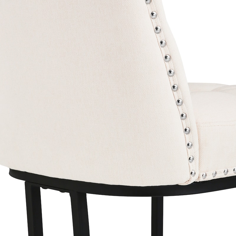 Modern 26.in Armless Barstool Metal Frame Low Back Counter Height Upholstered Bar Stool