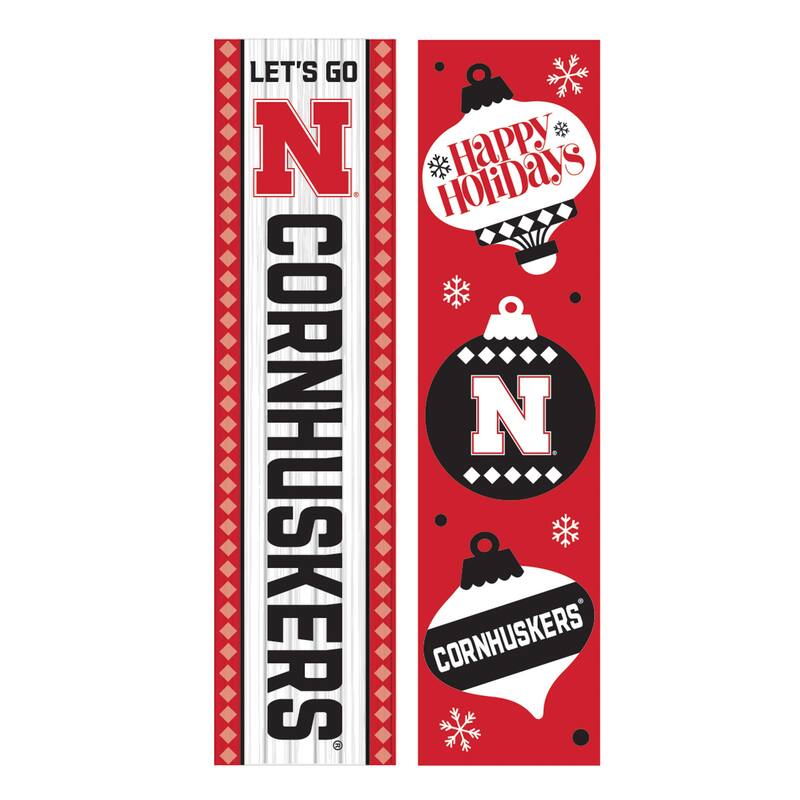 47" Double Sided Seasonal Porch Leaner, University of Nebraska - 47" x 11.25"