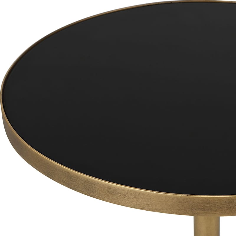 Uttermost 25211 Comet 14" Diameter Glass and Iron Accent Table