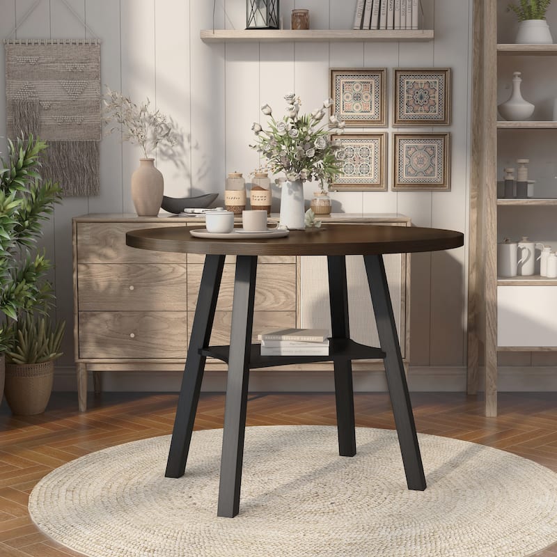 Jonah Farmhouse 47-inch Wood Drop Leaf Round Counter Height Table by Furniture of America