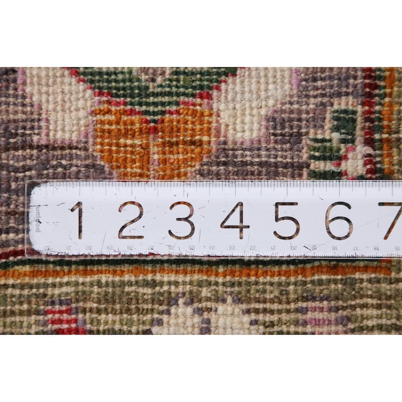 Hand Knotted Oriental 100% Wool Carpet Transitional All-Over Brown Oushak Area Rug - 12' 4'' X 9' 0''