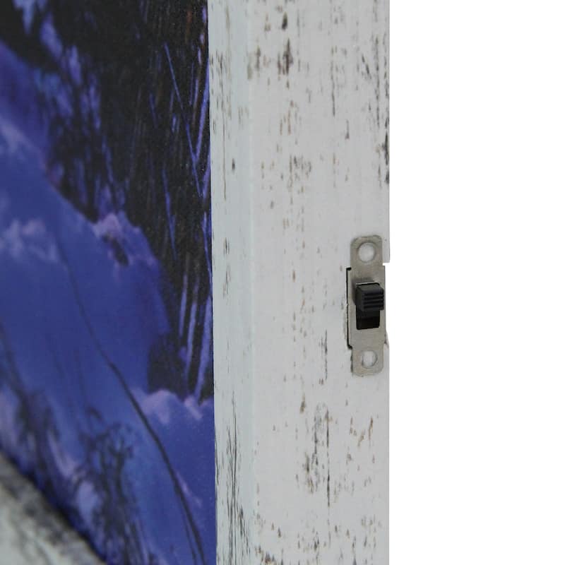 LED Lighted Church at Night Framed Christmas Canvas Wall Art 19" x 15"