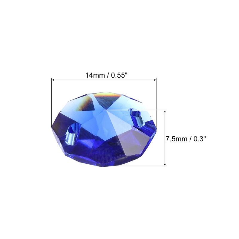 40Pcs 14mm Crystal Octagon Beads Chandelier Prisms Parts Hanging Beads - Dark Blue